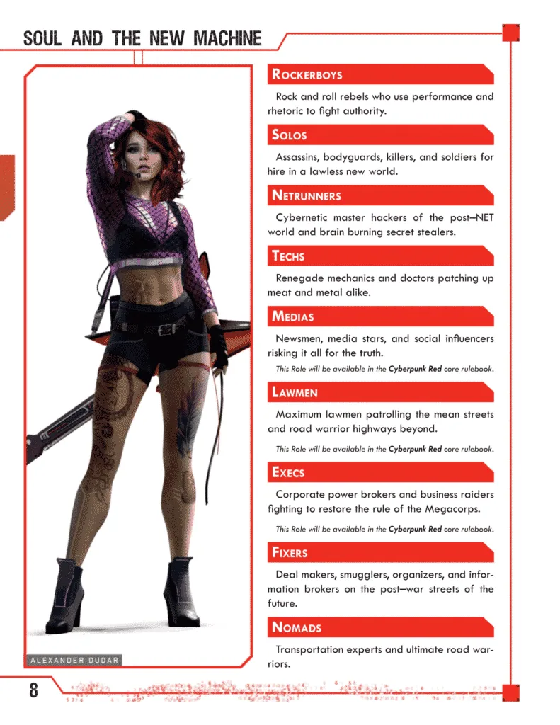 Cyberpunk RED Jumpstart Kit Classes Cyberpunk RED Jumpstart Kit Classes